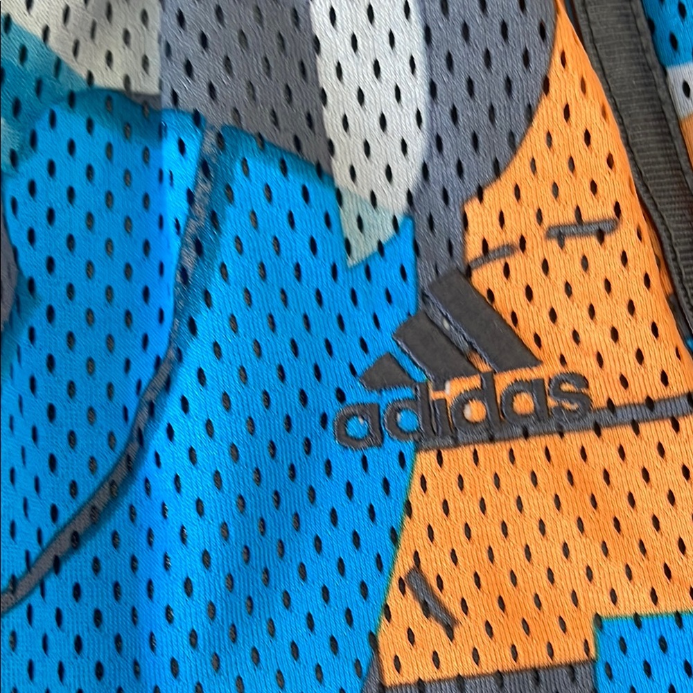 Kids Adidas Blue and Orange Athletic Shorts Set - Picture 2 of 10